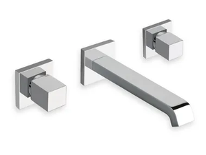 QUADRI CRIQD942 - Wall-mounted washbasin mixer with individual rosettes without waste _ CRISTINA Rubinetterie